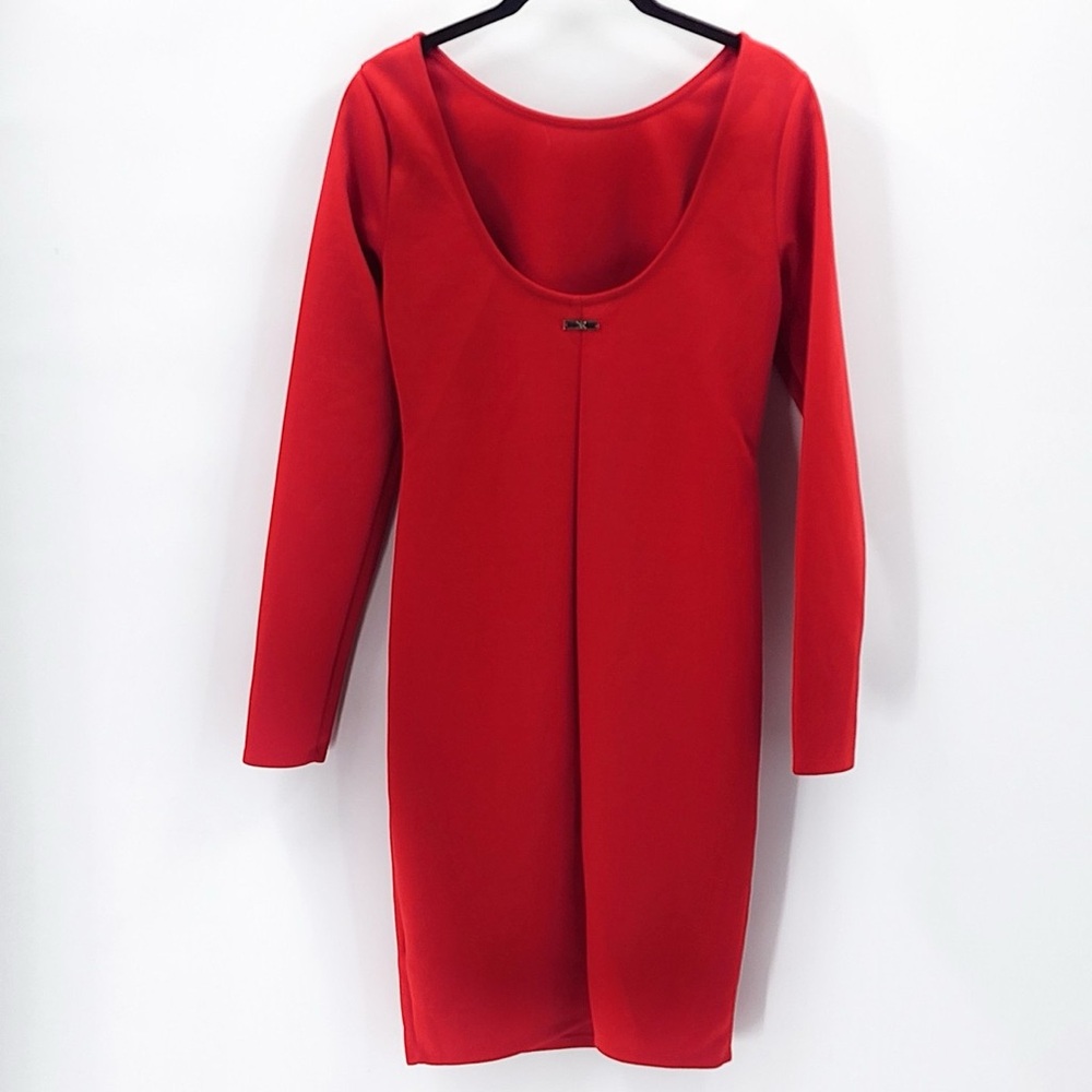 Kardashian Kollection Vibrant Red Long Sleeve Dress